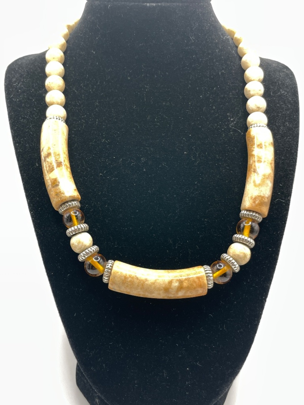 Vintage Tribal Style Stone Choker Necklace
